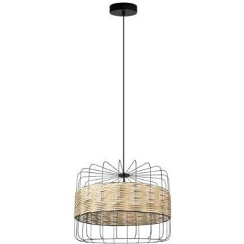 Lámpara Colgante Zenda de Forja y Rattán 1xE27 45x45 cm