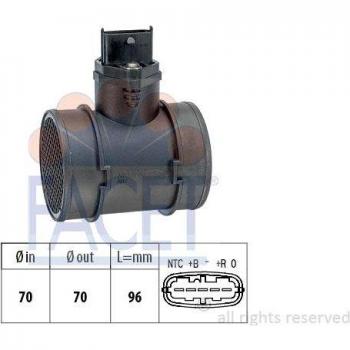 Sensor de flujo de aire FACET 10.1155 - Medidor de masa de aire con alta precisión, diseño compacto, fácil instalación, compatible con múltiples vehículos y tecnología avanzada para medición precisa del caudal de aire