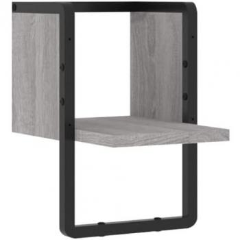 Estante de pared con barra gris Sonoma 20x25x30 cm