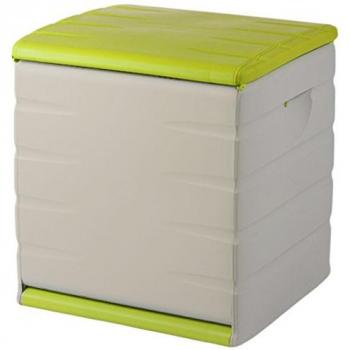 Arcón de Plástico Verde 60 x 61 x 53 cm, 190L, Cadenassable con Ruedas y Diseño Funcional para Interior/Exterior