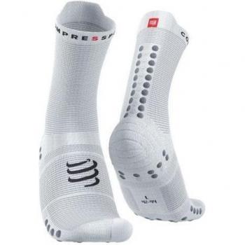 Calcetines de running Compressport Pro Racing V4.0 Run High en color blanco
