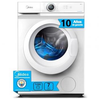 Lavadora Midea Carga Frontal 7 Kg 1200 RPM Clase D Blanco con Panel Digital y 15 Programas