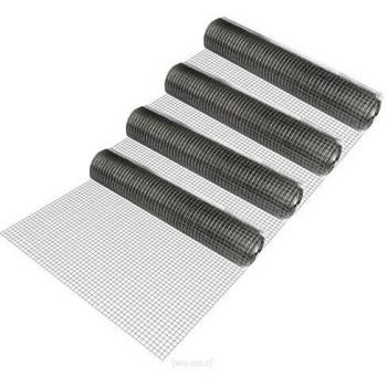 4 Rollos de Malla de Alambre Cuadrados Galvanizada 1m x 25m para Recincción y Vallas