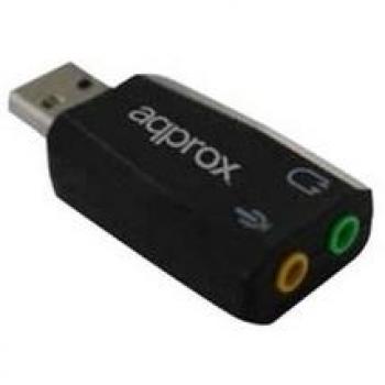 Approx APPUSB51 - Tarjeta de Sonido USB 5.1, Color Negro