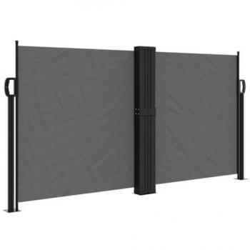 Toldo lateral retráctil 120x1200 cm, resistente al agua, protección UV, disponible en colores negro, crema y azul; también en gris antracita
