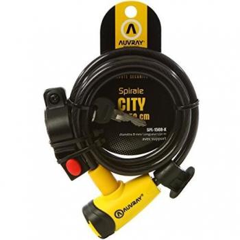 auvray splk150 a uv08 Bicicleta candados, L: 1500 mm – Diámetro: 8 mm, Amarillo