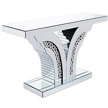 Consola Mosaico de Espejo Plateada 120 x 40 x 75 cm