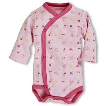 Schnizler Wrap-Around Long Sleeve Allover, Body para Bebés, Pink