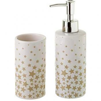 UNIMASA Set BAÑO Stars Beige CERÁMICA 6,50 X 6,50 X 19,00 CM