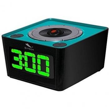 Sytech SY1034AZ - Radio Despertador con Doble Alarma, Color Azul