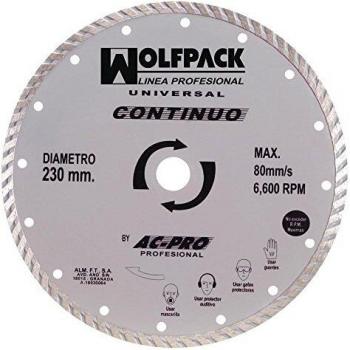 WOLFPACK LINEA PROFESIONAL 9010300 Disco de Diamante Continuo, 230 mm