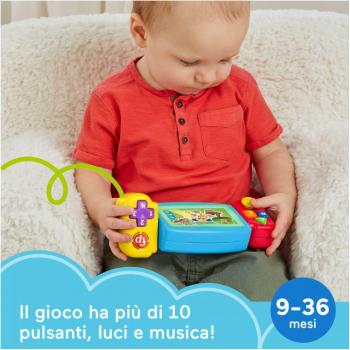 Fisher-Price Ríe y Aprende Videoconsola Gira y Aprende, Juguete Interactivo de Aprendizaje con Luces y Sonidos, para Bebés de +9 Meses, Multiling