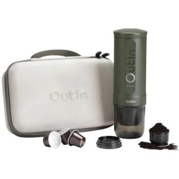 Cafetera Espresso Portátil OutIn Nano Verde Bosque con Batería Li-Ion y Funda Protectora