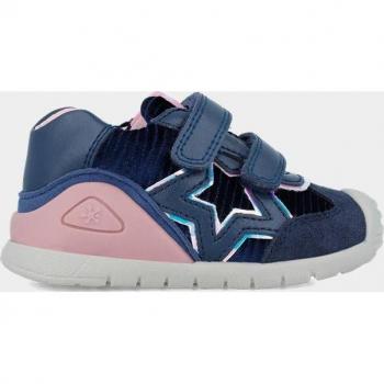 Biomecanics - Zapatillas deportivas de bebé niña con detalle lateral de estrella y doble cierre adherente, color azul marino, para primeros pasos, con velcro, alta calidad y cómodas, modelo 241111-A183