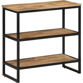 Mesa consola de madera maciza de mango rugosa 70x35x70 cm, color marrón, para salón, entrada o recibidor