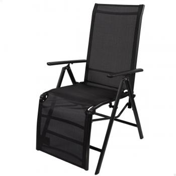 Tumbona plegable Aktive Garden 5 posiciones negro 108x59x68 cm