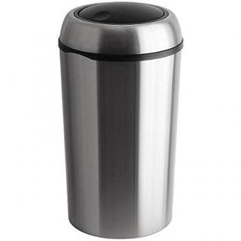 Contenedor de residuos de acero inoxidable 75 l con tapa basculante, dimensiones HxØ 710 x 400 mm