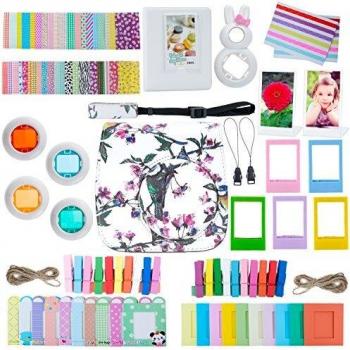 ZWOOS 12 en 1 Accesorios para Instax Mini 9/ Mini 8/ Mini 8+/ Mini 8S Cámara instantánea, Incluida Funda para cámara/Lente Selfie/álbum/Pegatinas/Marcos/Filtros