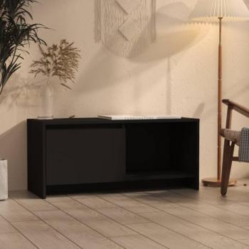 Mueble para TV madera contrachapada negro 90x35x40 cm