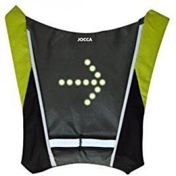Jocca Chaleco Bicicleta Unisex con indicador de luz LED, Negro/Amarillo, Grande