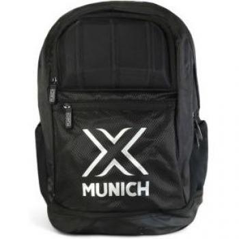 Munich Mochila Basic Negro Plata con Bolsillo Delantero y Correas Ajustables