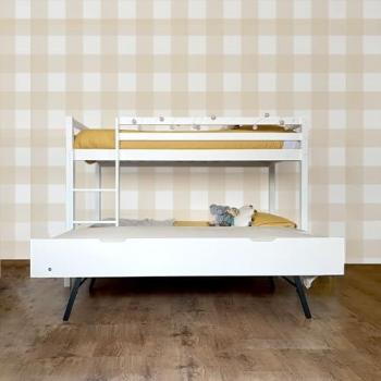 Litera Infantil de Madera Blanca con Cama Elevable 90x190/90x190cm