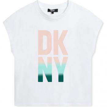 Camiseta de niña DKNY de manga corta con logo frontal D60103