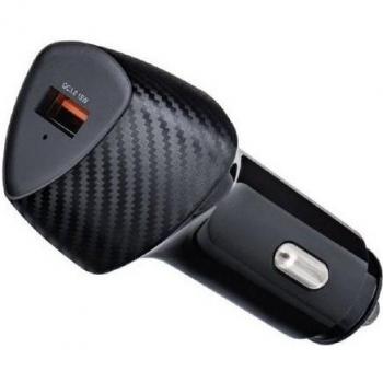 Cargador de Coche USB 18W Quick Charge 3.0 Carga Rápida Carbono