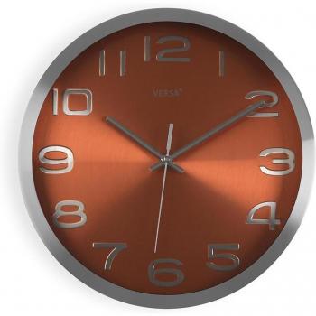Versa Huntington Reloj de Pared Decorativo, Aluminio Naranja 30 cm