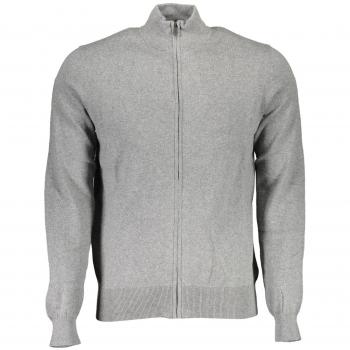 North Sails Gray Cotton Zip-through Sweater - XXL