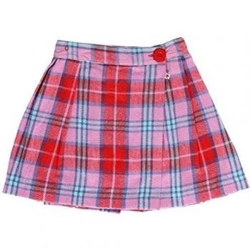Piccalilly algodón orgánico rosa niñas Wrap falda a cuadros rosa rosa 7-8 Años