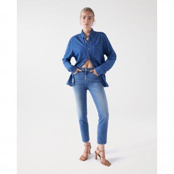 Vaquero recto de mujer True cropped slim de tiro alto Salsa Jeans
