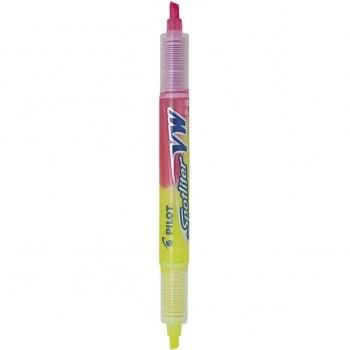 Pilot Spotliter VW Dual Color Highlighter - Pack of 12 - Recycled Plastic Body - Chisel Tip 3.60mm - Line Width 3.30mm - Yellow/Pink Colors