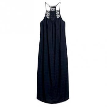 Vestido Largo Sin Mangas Halter de Encaje para Playa Superdry
