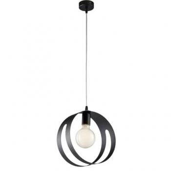 Suspensión Moderna 1 Luz Peter en Hierro Negro con Corte por Láser y Anillo Metálico D.20