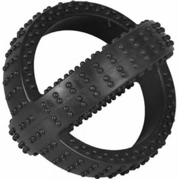 Pelota Gladiator Cross para Perros 17 cm de Caucho Negro