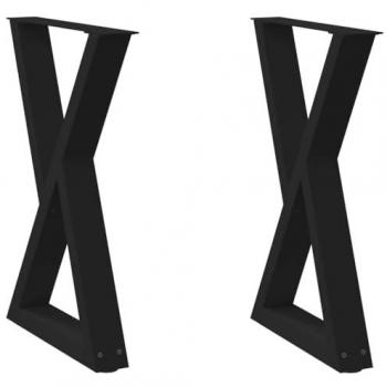 Adjustable Black Steel Dining Table Legs 2 pcs 60x(72-73.3) cm for DIY Tables