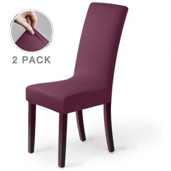 Fundas para sillas Pack de 2 Fundas sillas Comedor Fundas elásticas, Cubiertas para sillas,bielástico Extraíble Funda, Muy fácil de Limpiar, Duradera