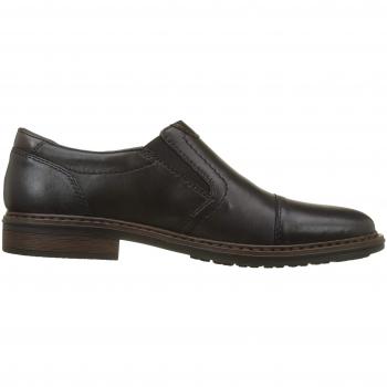 Slipper Rieker de Hombre en Cuero Negro con Costura Estilizada, Talla 40