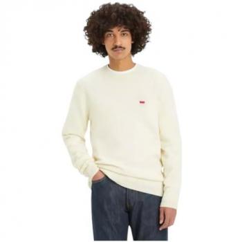 Suéter de hombre Levi's Original Housemark de manga larga, cuello redondo, mezcla de lana, color crema