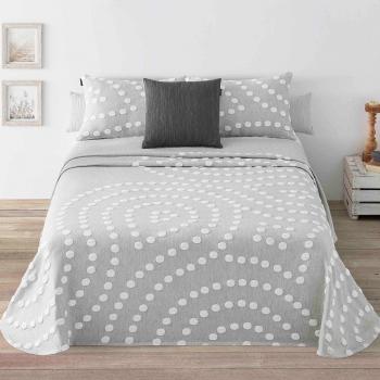 Manterol - Exclusiva Colcha jacquard Lunares con Fundas de Cojín incluidas