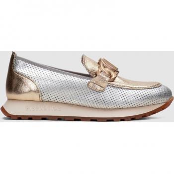 Hispanitas - Mocasines de mujer de rejilla con adorno cadena