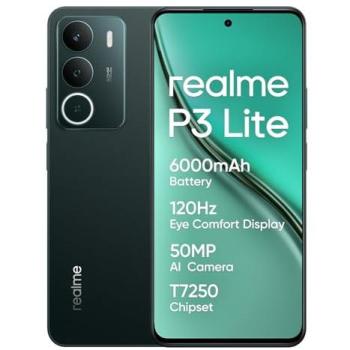 Smartphone Realme P3 Lite 4G Dual SIM 8GB RAM 256GB Verde, Pantalla 6.67 120Hz, Batería 6000mAh, Cámara AI de 50MP, Carga