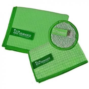 Jemako Juego de 3 seco toalla mediano 45 x 60 cm profesional pequeño 35 x 40 cm duopad verde Mini 9,5 cm de diámetro