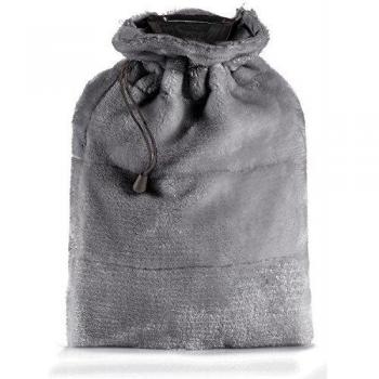 Bolsa de agua caliente gris 23 x 33 cm - 1,75L - Con funda de microfibra suave y bolsillo extraíble