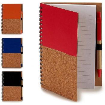 Pack de 4 libretas con tapa de madera - surtido de colores