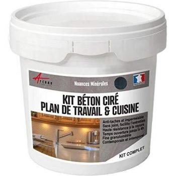 Kit de Hormigón Pulido Aronia Gris Negro - 2 m² (en 2 capas) para Cocina y Revestimiento de Pared