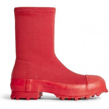 CAMPERLAB Traktori Women's Boots in Red, size 40 and 9, made of Cotton fabric
