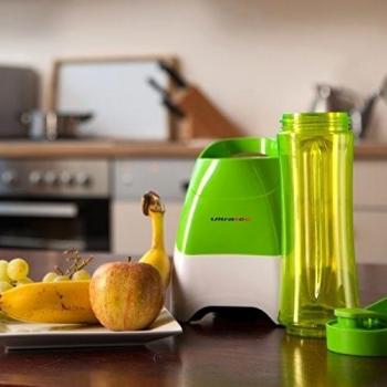 Ultratec Blender To Go - Botella para llevar para batidora, tapa antigoteo, boca con cierre y asa, color blanco/rojo