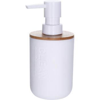 Dispensador de Jabón Blanco con Bambú 0,33 l